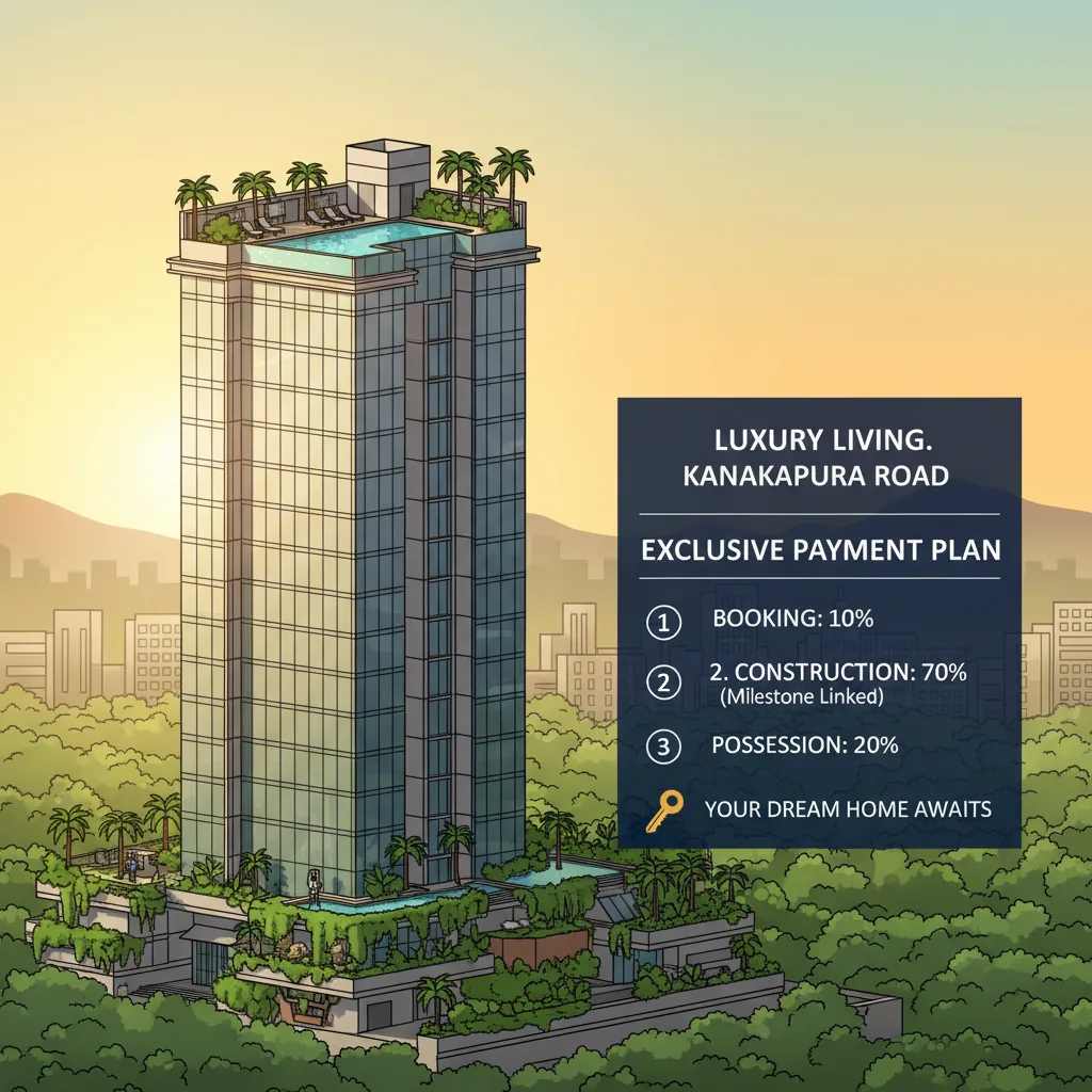Purva Heritage Payment Plan - Modern luxury high-rise residential towers on Kanakapura Road with rooftop swimming pool