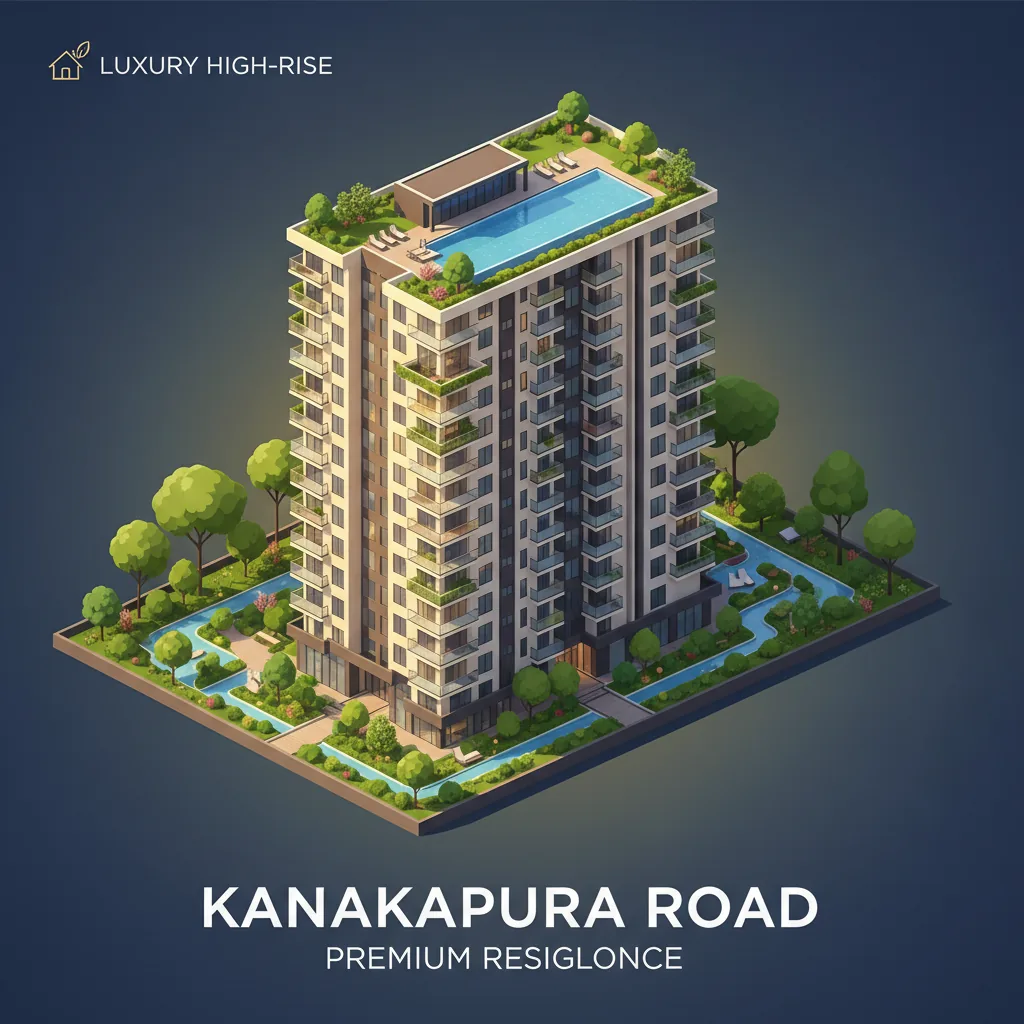 Modern luxury high-rise residential tower architectural visualization of Purva Heritage on Kanakapura Road Bangalore
